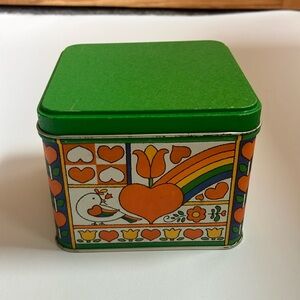 Vintage Love Hearts Rainbow Peace Dove Tin By Potpourri Press Scandinavian